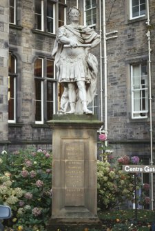 View of statue of King George II, outside the Royal Infirmary of Edinburgh, Lauriston Place.