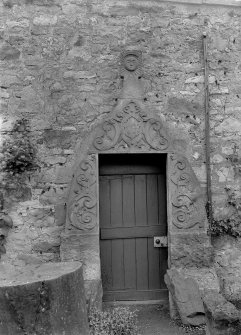 View of doorway in East wall of garden of Ravelston House