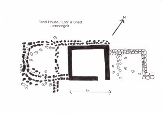 Back Settlement:  Plan of Creel House and shed.
