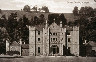 Stobs Castle.
Historic photographic view of Stobs Castle.