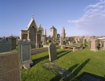 General view of Old St Peter's Churchyard, Aberdeenshire, to South East.