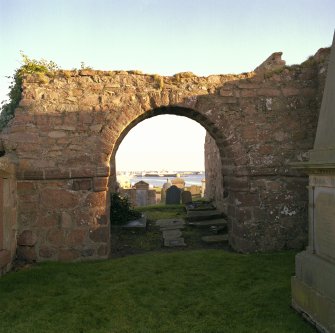 Remains of church, arched doorway, view from west