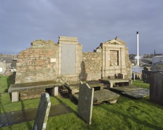 Remains of church, south wall, view from south west