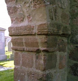 Remains of church, detail of capital on arched doorway