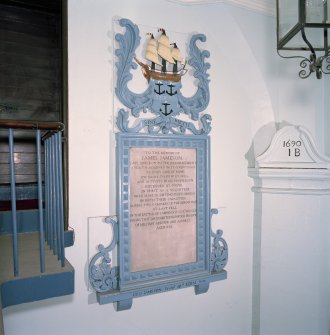 Interior, south east vestibule, view of monument to James Jameson