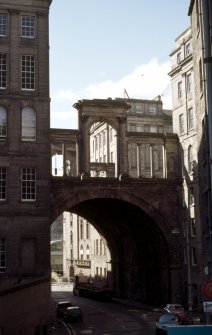 View from S of Regents Bridge Arch on S side of Waterloo Place.