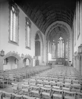 West Saville Terrace, Reid Memorial Church, interior.
General view of Nave, Chancel and altar from South West.