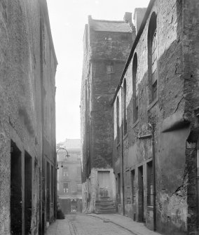 General view of St Mary's Wynd, Stirling to junction with Broad Street (demolished 1926).