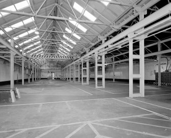 Motherwell, Craigneuk Street, Anderson Boyes
Machine Shop (Dept. 20, built 1899): Interior view from W.  The machine tools have been moved to other parts of the factory, and the building is now disused