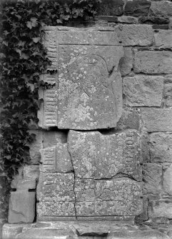 Detail of tombstone and slab of Lady of Orchardton.