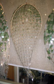 View of 'Suspended Sculpture', above desk in reception.