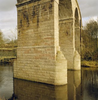Detail of piers from the Roxburgh Railway Viaduct from the North West