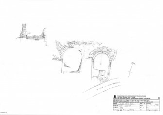 RCAHMS publication drawing; plan and elevation of Ascog salt pans.
