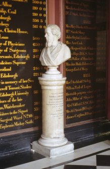 View of bust of Thomas Jamieson Boyd, within entrance hall of Royal Infirmary of Edinburgh.