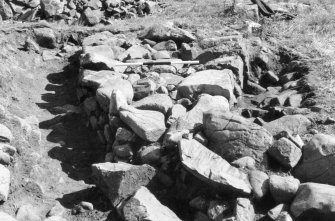 Wall site D. An image from the Buteshire Natural History Society archaeology photograph album, held at Bute Museum.
