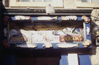 View of Jackson's Restaurant sign, 209-213 High Street / Jackson's Close.