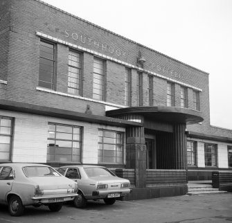View of SE front of office block at Southhook Potteries, Kilmarnock.