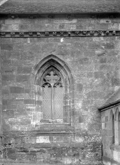 Detail of window and stonework, E wall of chancel.