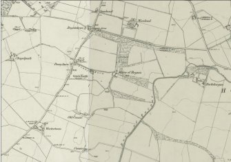 Conzie Castle: 1st Edition Ordnance Survey 6-inch map (Aberdeenshire sheet sxvii and xviii, 1874)