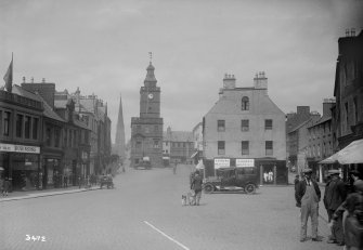 General view from south of Dumfries High Street including Midsteeple.