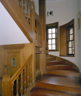 All Saints Episcopal Church.  Rectory, interior.  
Ground floor.  Staircase, view from South.