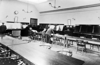 Scanned copy of a slide of the Newtongrange Institute Reading Room. Lent for copying by the Gorebridge and District Local History Society.