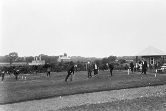 Scanned copy of a slide of the Putting Green in the Welfare Park,  Newtongrange. Lent for copying by the Gorebridge and District Local History Society.