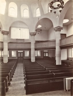 Historic photographic view of preaching hall.