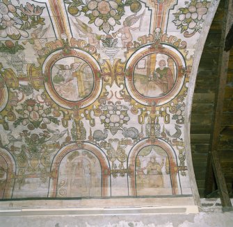 Interior, detail of painted ceiling