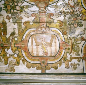Interior, detail of painted ceiling