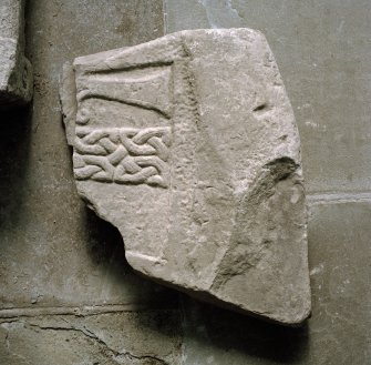 Interior.
View of carved fragment in vestibule.