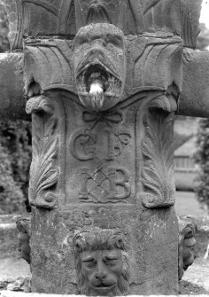 Detail of fountain in garden of Ravelston House, Edinburgh.