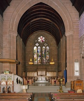 Hyndland Parish Church, interior.  View of chancel from North