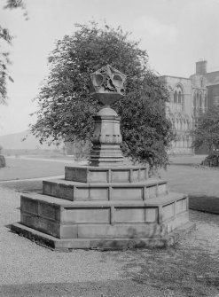 General view of Sundial in North Garden of Holyrood Palace