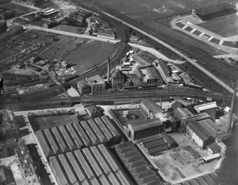 T and H Smith's works, Wheatfield Road, Edinburgh. Oblique aerial photograph taken facing west.