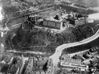 Edinburgh Castle. Oblique aerial photograph taken facing north.