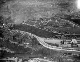 Calton Hill, Edinburgh. Oblique aerial photograph taken facing north.