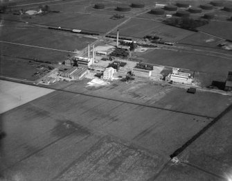 Scottish Oils Grangemouth Refinery, Grangemouth.  Oblique aerial photograph taken facing north.