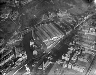 Kelvin Hall, Argyle Street, Glasgow.  Oblique aerial photograph taken facing east.
