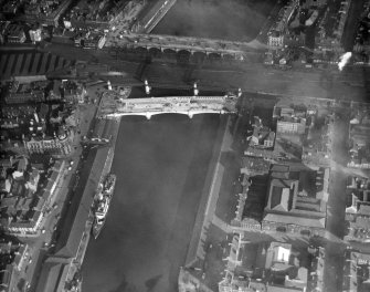 George the Fifth Bridge, Glasgow, also showing Glasgow Bridge and the Approach Viaduct to Central Station.  Oblique aerial photograph taken facing east.