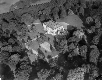 Blythswood House, Renfrew.  Oblique aerial photograph.