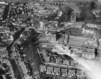 Kilmarnock, general view, showing Kilmarnock Academy.  Oblique aerial photograph taken facing north.