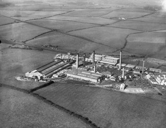 Southhook Potteries Ltd., Western Road, Kilmarnock.  Oblique aerial photograph taken facing north.