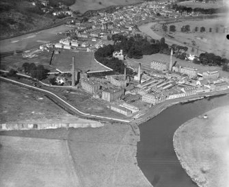 Dalquhurn Printworks U.T.R. Co. Ltd., Renton.  Oblique aerial photograph taken facing north.