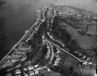 Gourock, general view, showing Tower Hill and Barrhill Road.  Oblique aerial photograph taken facing north-east.