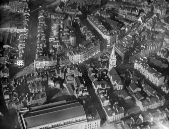 Dundee, general view, showing High Street and St Paul's Episcopal Cathedral.  Oblique aerial photograph taken facing north.  