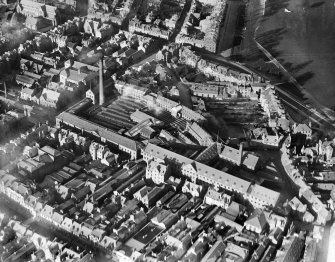 J Pullar and Sons Ltd. Dye Works, Kinnoull and Mill Streets, Perth.  Oblique aerial photograph taken facing north.  