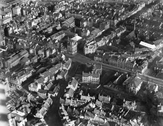Perth, general view, showing South Methven Street, Hospital Street and King James VI Hospital.  Oblique aerial photograph taken facing east.