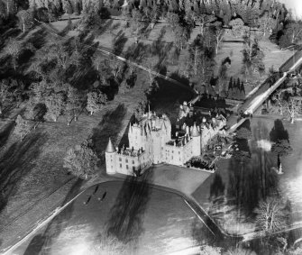 Glamis Castle.  Oblique aerial photograph taken facing north-east.