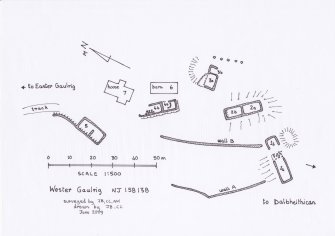 Wester Gaulrig: measured plan drawn at 1:500